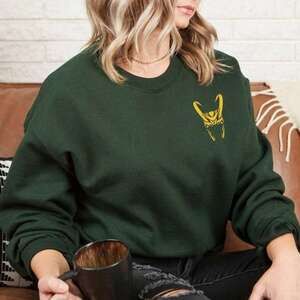 Loki Gold Horned Helmet Norse Mythology Retro Fan Graphic Unisex Sweatshirt